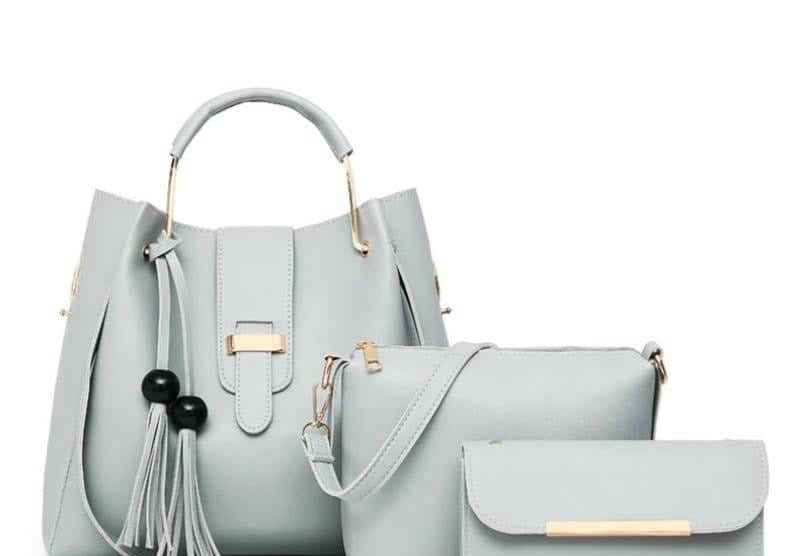 3 Pcs Handbag For Women : Cyan