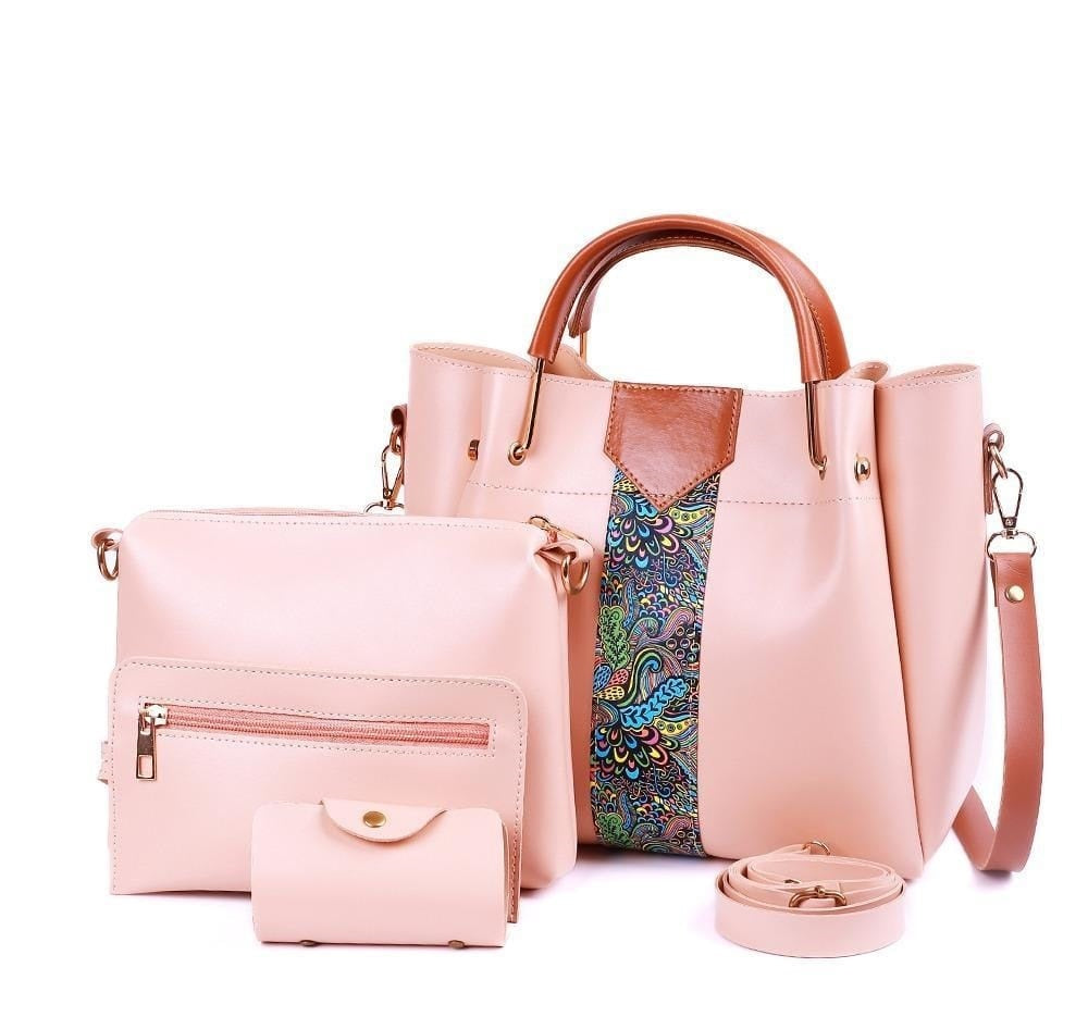 4 Pcs Women's Leather Shoulder Bag : 8 Colours