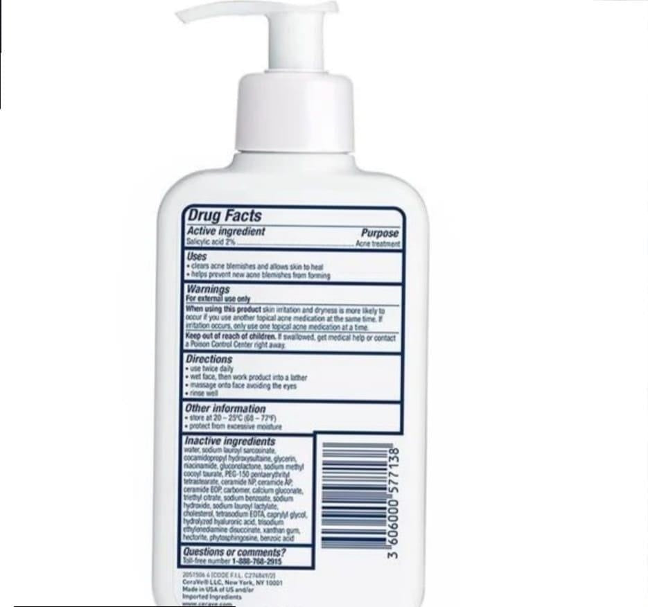 Cera Ve Acne Control Cleanser : 236ml