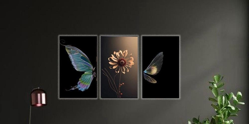 Modern 3D Art Wooden : Wall Hanging Frame Pack Of 3