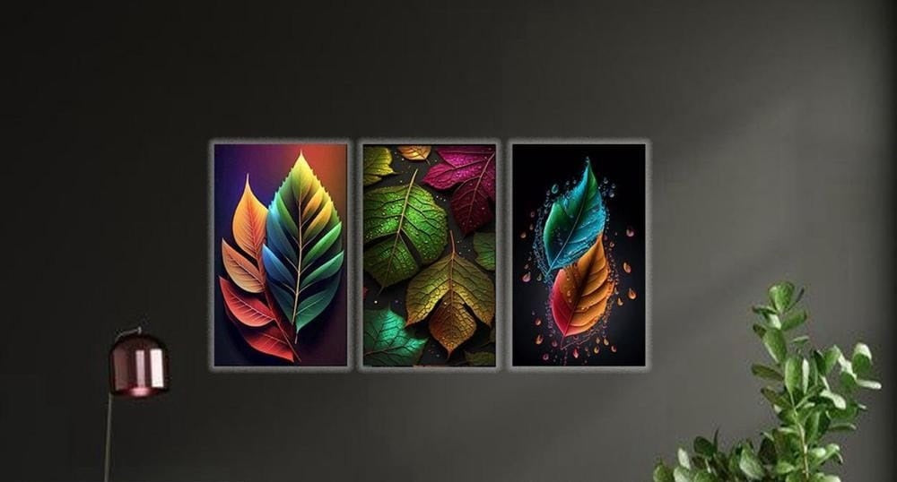 Modern 3D Art Wooden : Wall Hanging Frame Pack Of 3