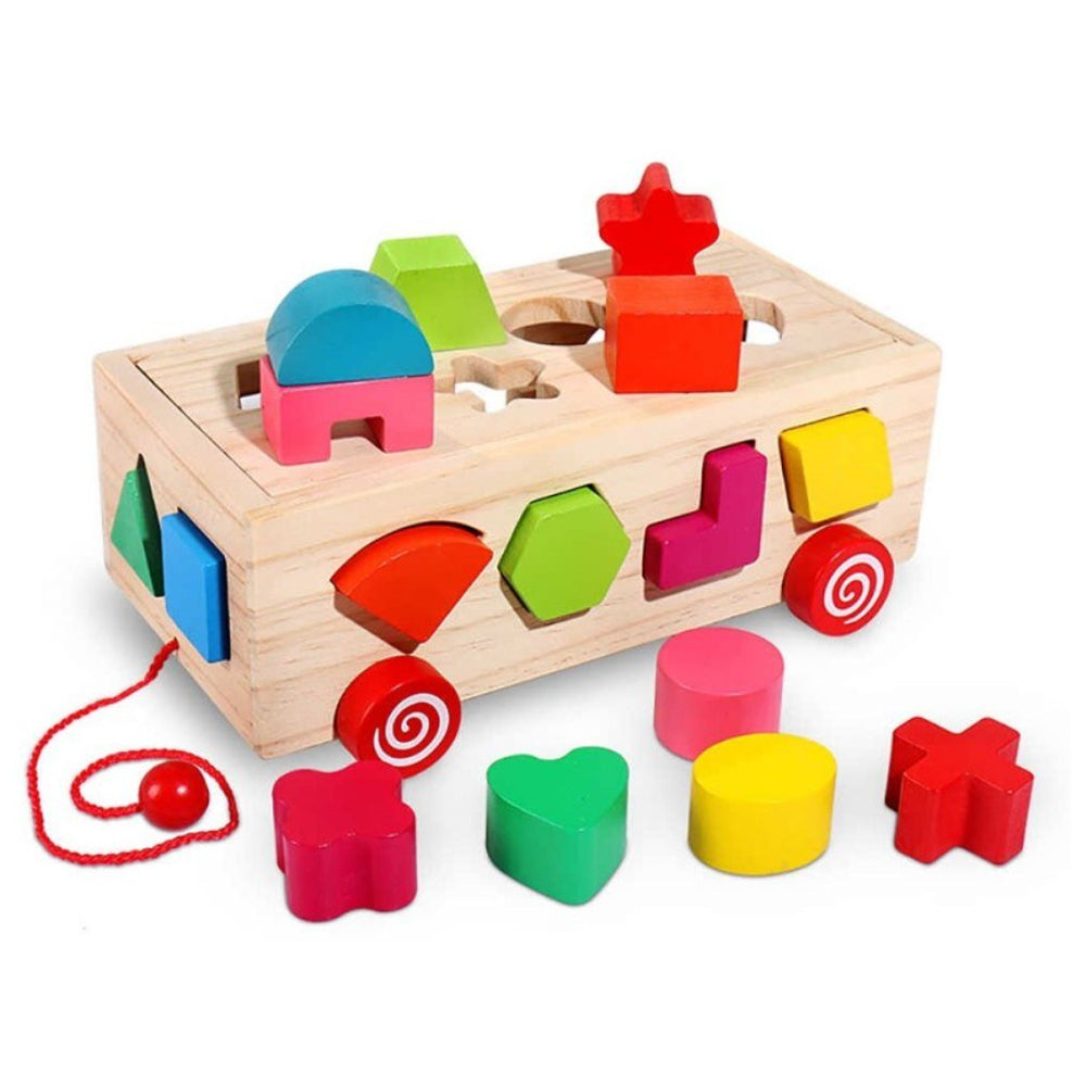 Montessori Wooden Shape Sorter Car: Learning Adventure for Kids