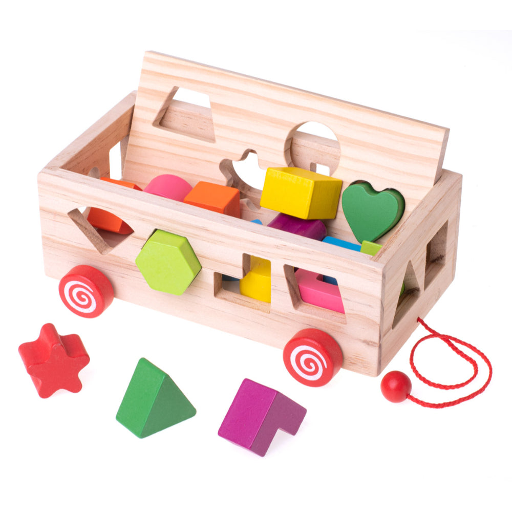 Montessori Wooden Shape Sorter Car: Learning Adventure for Kids