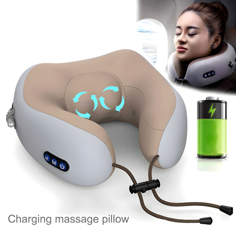 U-Shaped Electric Massage Pillow: For Outdoor, Home, and Car Relaxation