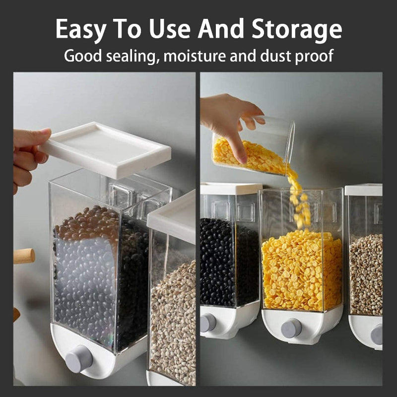 Eco-Storage: 1500ml Transparent Wall-Mounted Grain Box