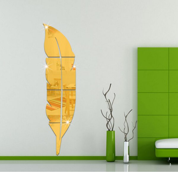 Acrylic Leaf Mirror Wall Decor Sticker