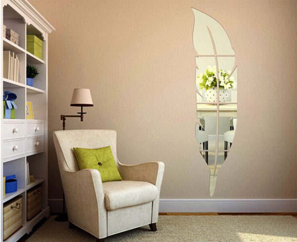 Acrylic Leaf Mirror Wall Decor Sticker