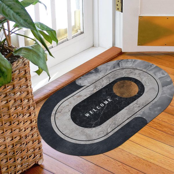 Quick-Drying Round Bath Mat: Modern Napa Skin Floor Mats