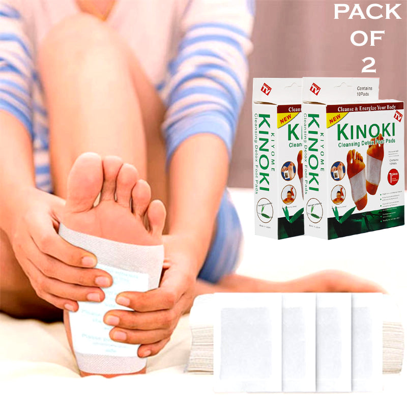 Pack of 2 Kinoki Detox Foot Pads: Relaxation Massage for Stress Relief - 20 Pads