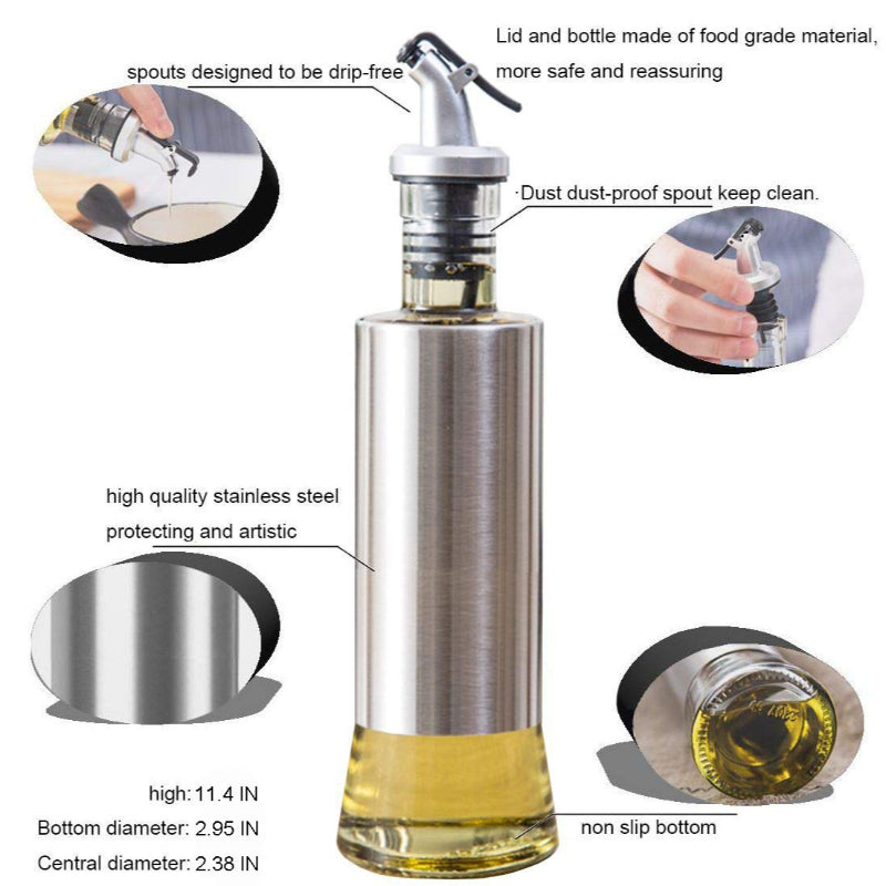 500ml Stainless Steel Glass Oil Bottle - Smart Design, Quality Material