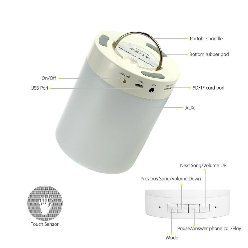 CL-671 Portable Touch Lamp Speaker: Bluetooth Stereo with Calling