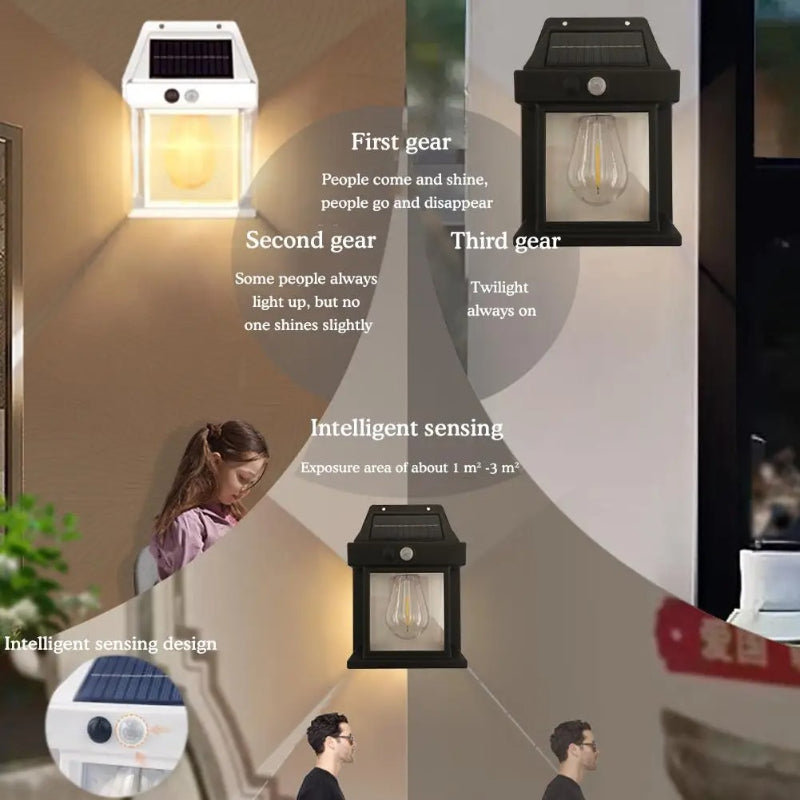 BK-888 Solar Wall Lamp: Motion Sensor with 3 Light Levels