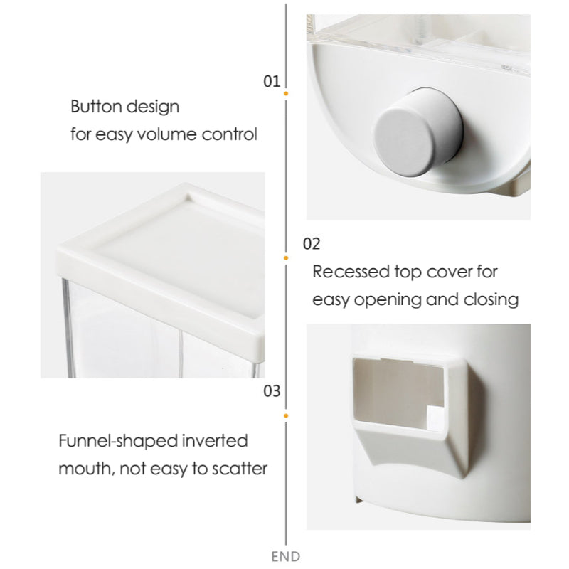 Eco-Storage: 1500ml Transparent Wall-Mounted Grain Box