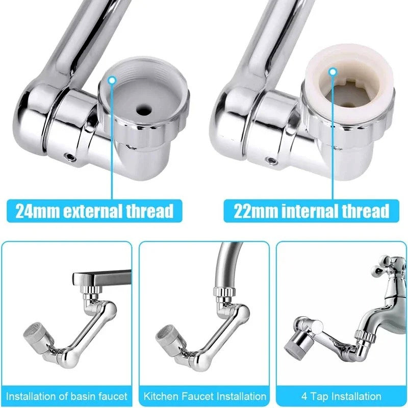 SplashGuard Faucet Extender: 1080° Rotation with Filter