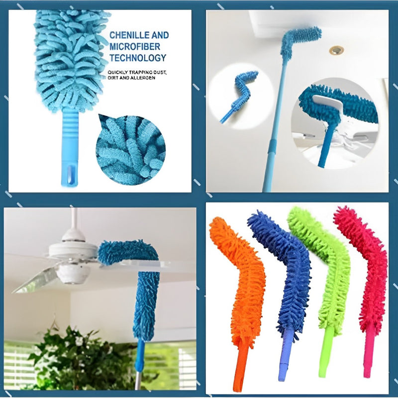 Telescopic Stainless Steel Handle Microfiber Duster: Multi-Functional & Flexible