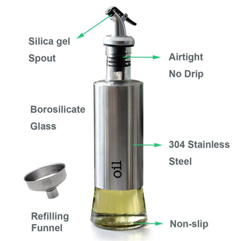 500ml Stainless Steel Glass Oil Bottle - Smart Design, Quality Material