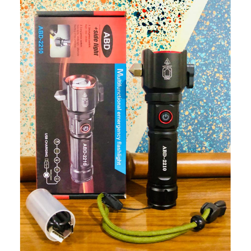 Long-Range LED Emergency Flashlight: Multi-Functional with Type-C Powerbank