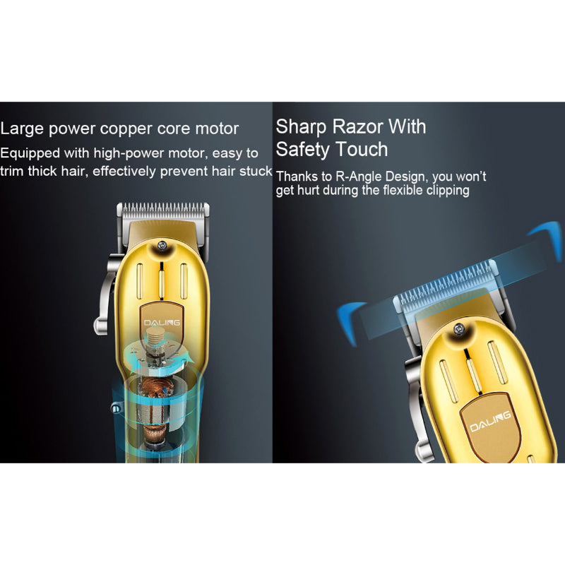 Daling DL-1538 Cordless Hair Clipper: LED Display, 2600mAh Battery