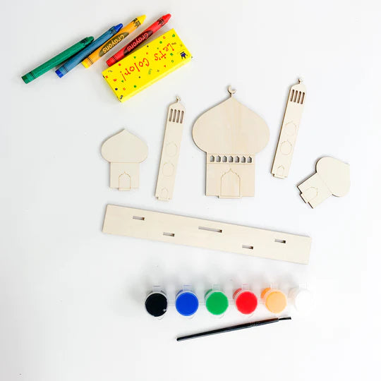 Ramadan Wooden Masjid Kit: Crafty Crescent Creations