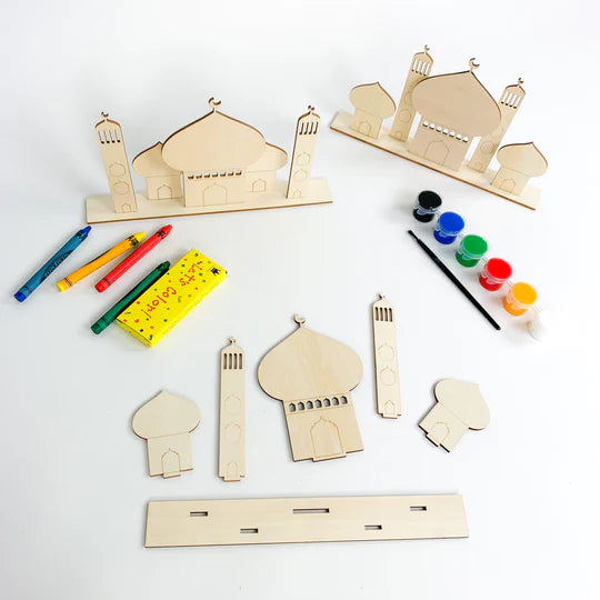 Ramadan Wooden Masjid Kit: Crafty Crescent Creations