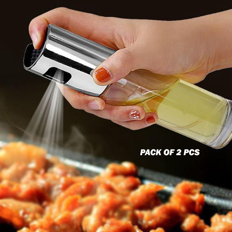 Kitchen Baking Oil Spray Bottles: Set of 2 with Sprayer