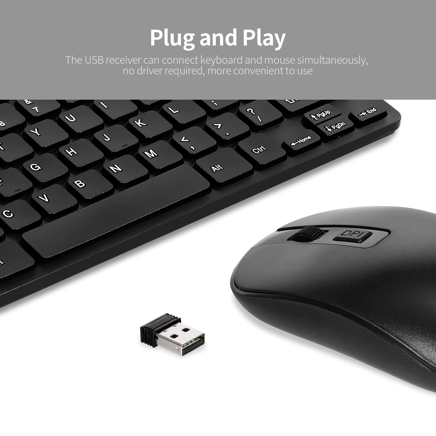 WaveCombo: 2.4G Wireless Keyboard Mouse Set - Compact and Reliable