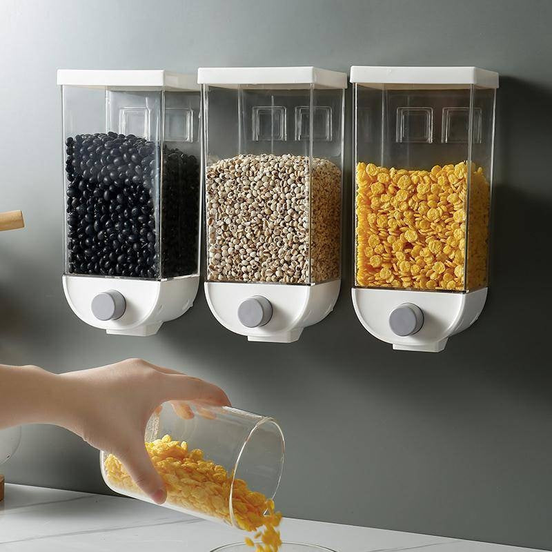 Eco-Storage: 1500ml Transparent Wall-Mounted Grain Box