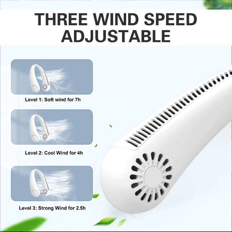 Portable Bladeless Neck Fan 1200 mAh | Rechargeable Hanging Fan