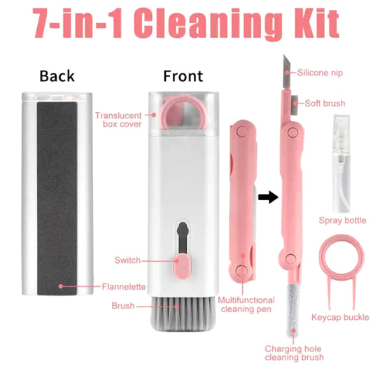 7-in-1 Portable Cleaner Kit: Keyboards, Phones & Earbuds