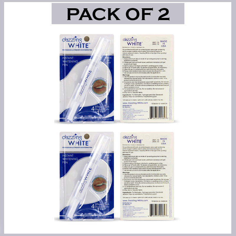 Pack of 2 Professional Strength Teeth Whitening Pens