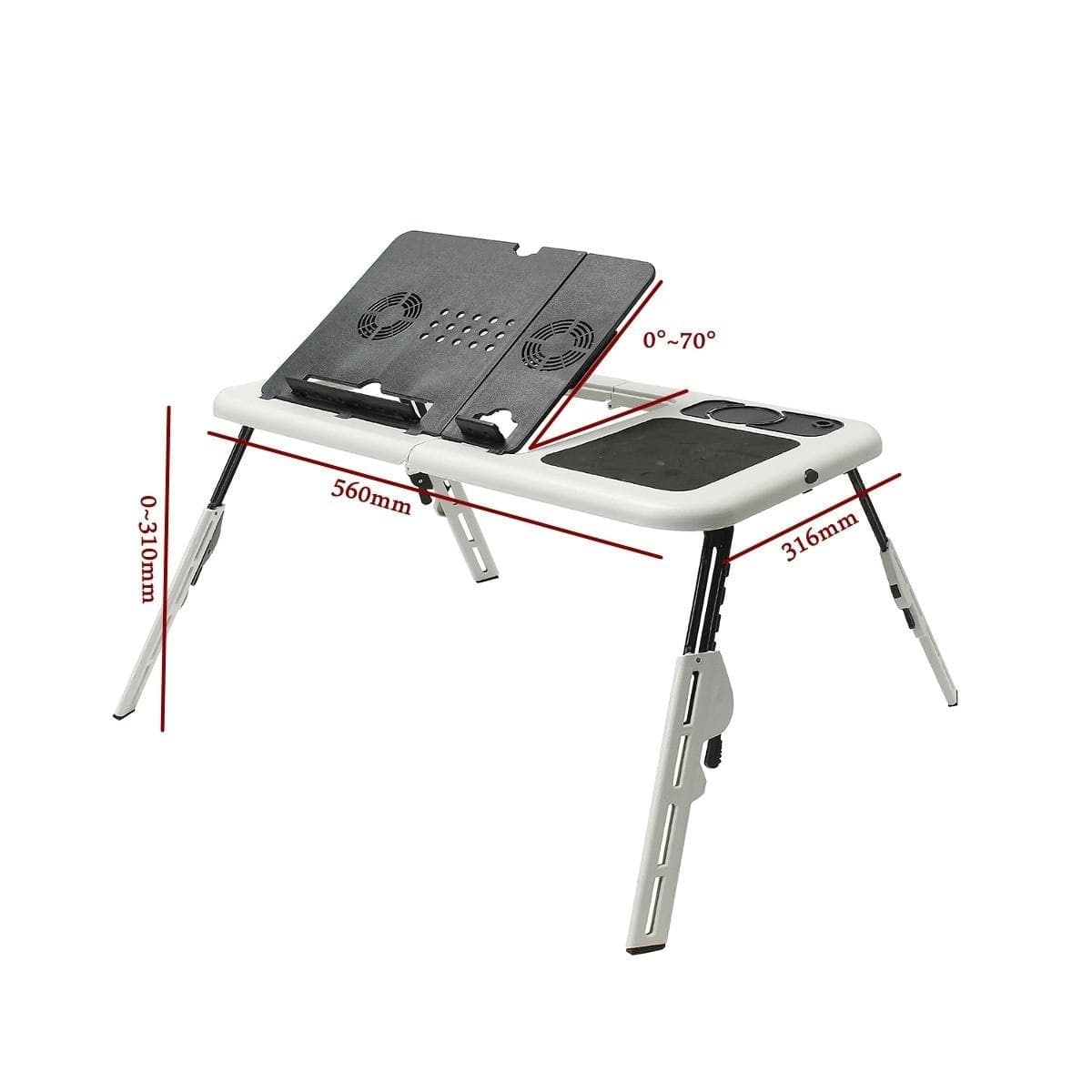 LapMate: Folding Laptop Desk with USB Fans & Mouse Pad