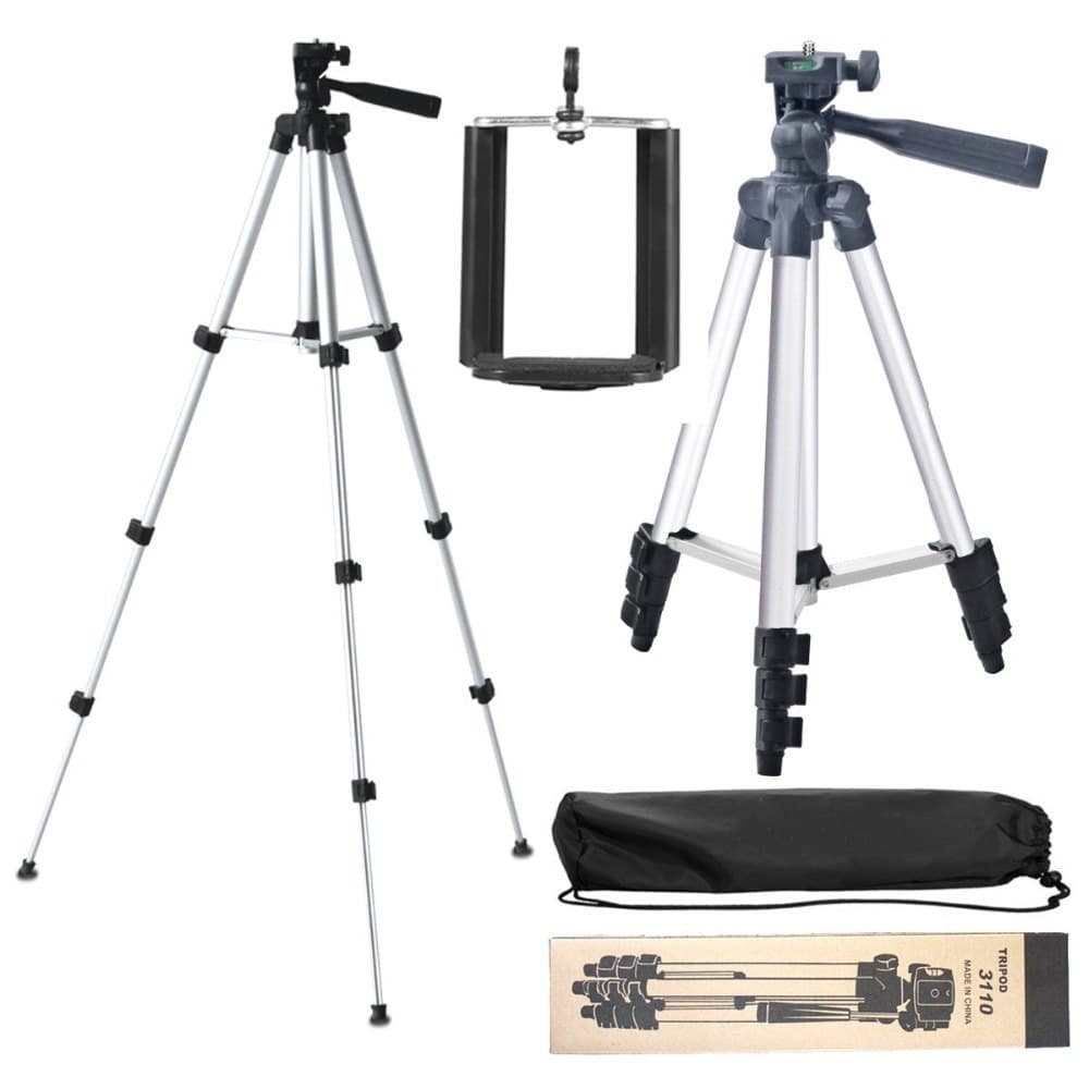 Portable Professional Aluminum Tripod: Phone Holder Included