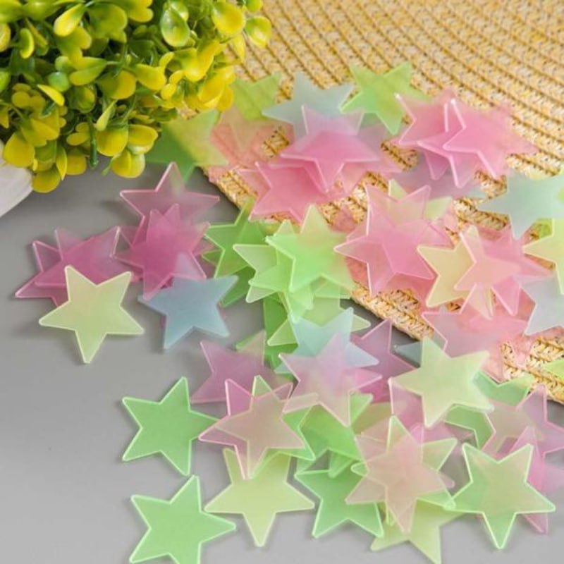 Glow In The Dark Stars Wall Stickers Set - Pack of 2 Sheets with 100 Pieces