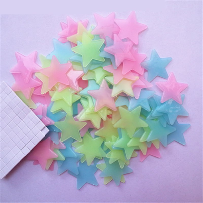 Glow In The Dark Stars Wall Stickers Set - Pack of 2 Sheets with 100 Pieces