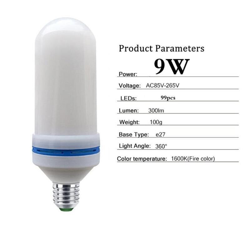 E27 LED Flame Lamp: Fire Effect Bulb Night Light