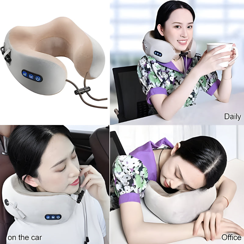 U-Shaped Electric Massage Pillow: For Outdoor, Home, and Car Relaxation