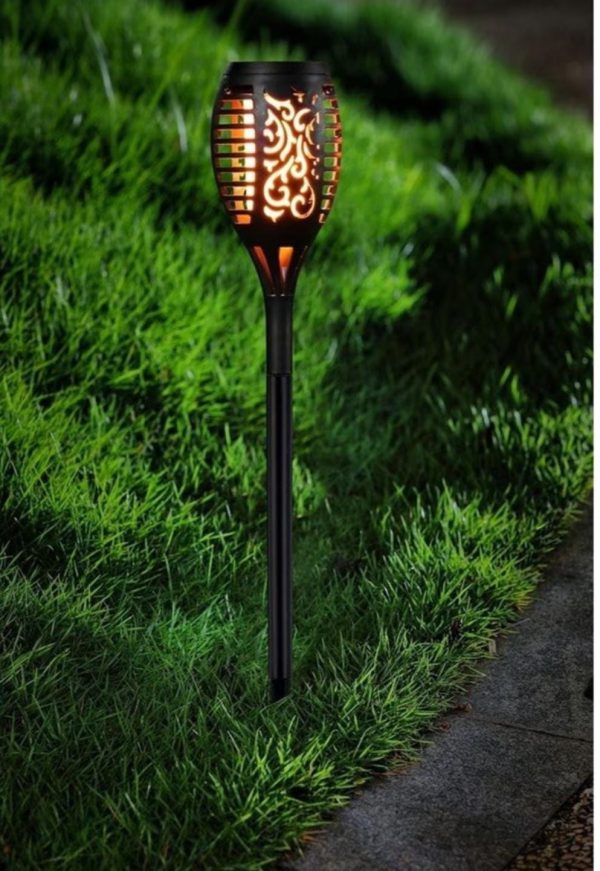 Solar Lights with Flickering Flames: Outdoor Garden Path Solar Light