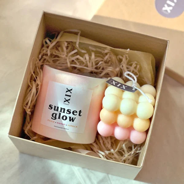 Summer Concrete Candle Gift Set : 3 Flavours 2 Candles