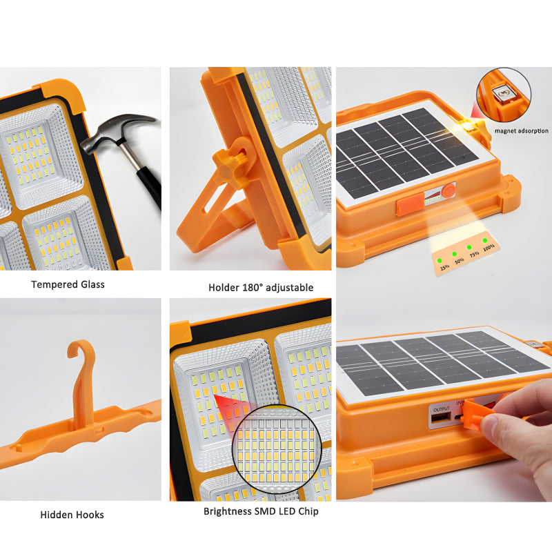 X8 Portable Solar LED Street Light: Rechargeable Off-Grid Lighting