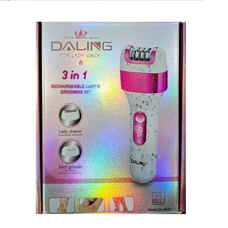 DL-6021 Daling 3-In-1 Rechargeable Grooming Kit: Women's Essential